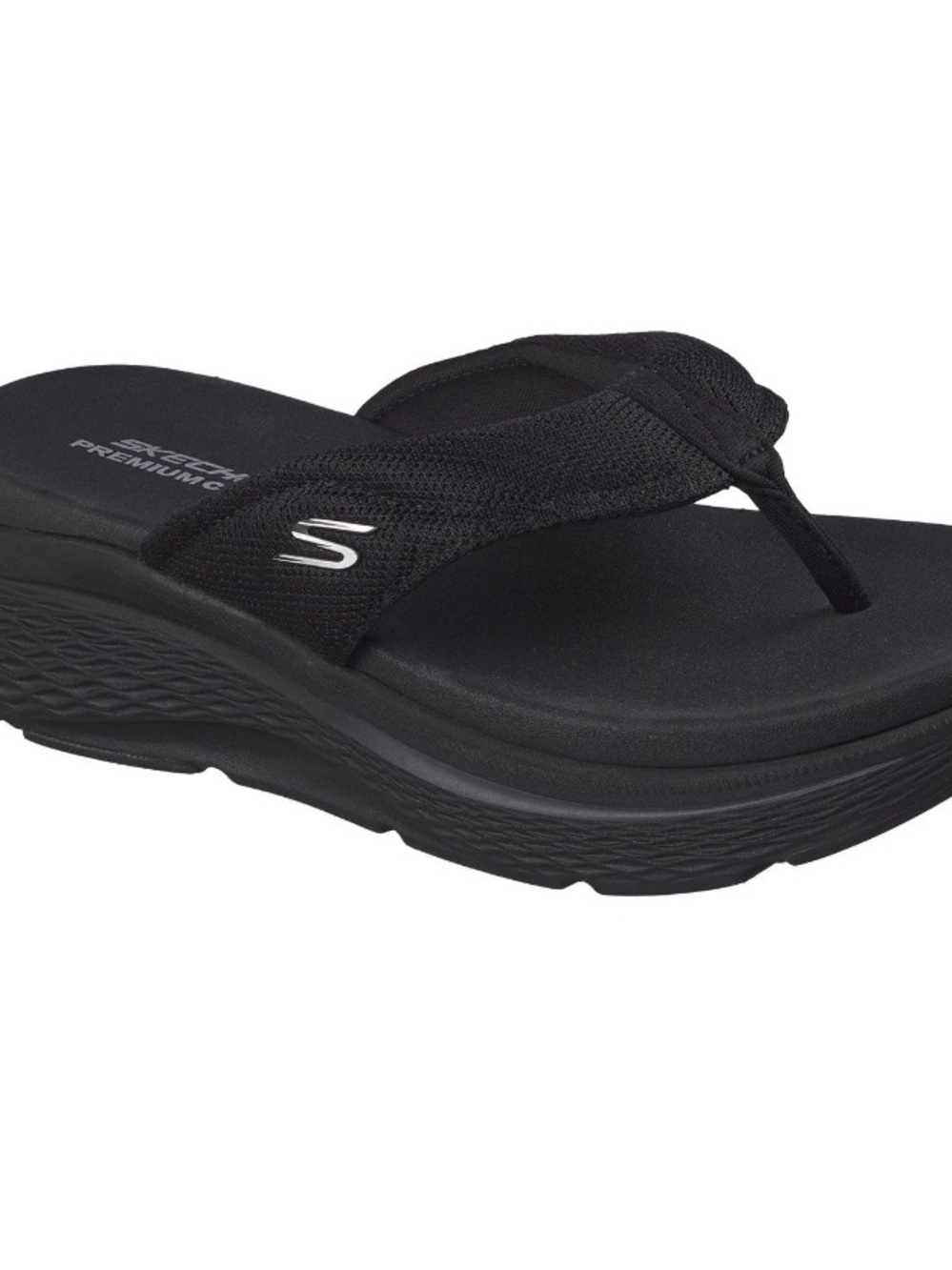 BNWT Skechers Women's Black Foam Platform Thong Sandals, size 10
